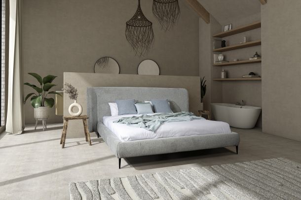 Palm boxspring in mortex kamer